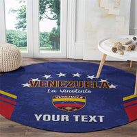Custom Venezuela Football Round Carpet Come On La Vinotinto Flag Color