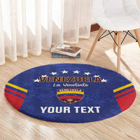 Custom Venezuela Football Round Carpet Come On La Vinotinto Flag Color