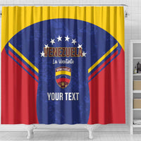 Custom Venezuela Football Shower Curtain Come On La Vinotinto Flag Color