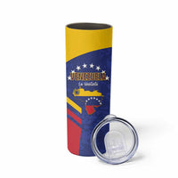 Custom Venezuela Football Skinny Tumbler Come On La Vinotinto Flag Color