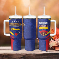 Custom Venezuela Football Tumbler With Handle Come On La Vinotinto Flag Color