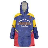 Custom Venezuela Football Wearable Blanket Hoodie Come On La Vinotinto Flag Color