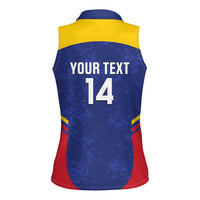 Custom Venezuela Football Women Sleeveless Polo Shirt Come On La Vinotinto Flag Color