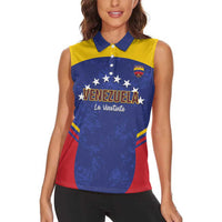 Custom Venezuela Football Women Sleeveless Polo Shirt Come On La Vinotinto Flag Color
