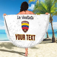 Custom Venezuela Football Beach Blanket Come On La Vinotinto White