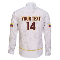 Custom Venezuela Football Family Matching Short Sleeve Bodycon Dress and Hawaiian Shirt Come On La Vinotinto White