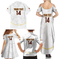 Custom Venezuela Football Family Matching Summer Maxi Dress and Hawaiian Shirt Come On La Vinotinto White