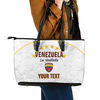 Custom Venezuela Football Leather Tote Bag Come On La Vinotinto White
