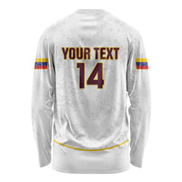 Custom Venezuela Football Long Sleeve Shirt Come On La Vinotinto White