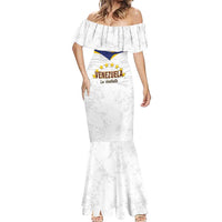 Custom Venezuela Football Mermaid Dress Come On La Vinotinto White