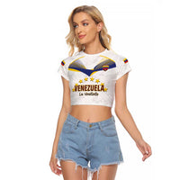 Custom Venezuela Football Raglan Cropped T Shirt Come On La Vinotinto White
