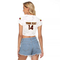 Custom Venezuela Football Raglan Cropped T Shirt Come On La Vinotinto White