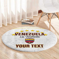 Custom Venezuela Football Round Carpet Come On La Vinotinto White
