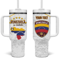 Custom Venezuela Football Tumbler With Handle Come On La Vinotinto White