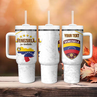 Custom Venezuela Football Tumbler With Handle Come On La Vinotinto White
