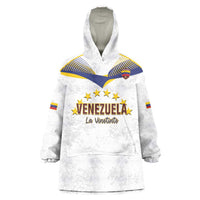 Custom Venezuela Football Wearable Blanket Hoodie Come On La Vinotinto White