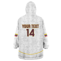 Custom Venezuela Football Wearable Blanket Hoodie Come On La Vinotinto White
