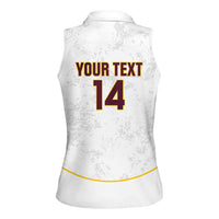 Custom Venezuela Football Women Sleeveless Polo Shirt Come On La Vinotinto White