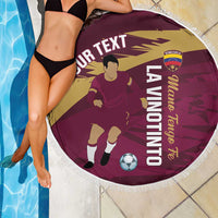 Custom Venezuela Football Beach Blanket Mano Tengo Fe La Vinotinto