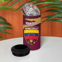 Custom Venezuela Football 4 in 1 Can Cooler Tumbler Mano Tengo Fe La Vinotinto
