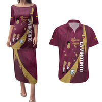 Custom Venezuela Football Couples Matching Puletasi and Hawaiian Shirt Mano Tengo Fe La Vinotinto