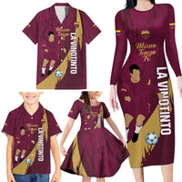 Custom Venezuela Football Family Matching Long Sleeve Bodycon Dress and Hawaiian Shirt Mano Tengo Fe La Vinotinto