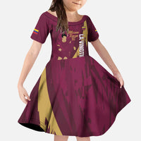 Custom Venezuela Football Family Matching Off The Shoulder Long Sleeve Dress and Hawaiian Shirt Mano Tengo Fe La Vinotinto