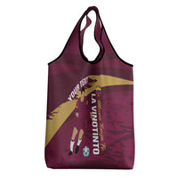 Custom Venezuela Football Grocery Bag Mano Tengo Fe La Vinotinto