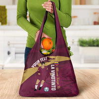 Custom Venezuela Football Grocery Bag Mano Tengo Fe La Vinotinto