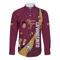 Custom Venezuela Football Long Sleeve Button Shirt Mano Tengo Fe La Vinotinto