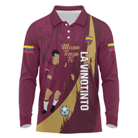 Custom Venezuela Football Long Sleeve Polo Shirt Mano Tengo Fe La Vinotinto