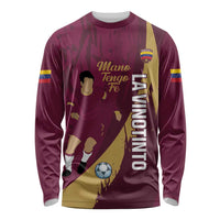 Custom Venezuela Football Long Sleeve Shirt Mano Tengo Fe La Vinotinto
