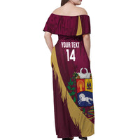 Custom Venezuela Football Off Shoulder Maxi Dress Mano Tengo Fe La Vinotinto