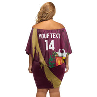 Custom Venezuela Football Off Shoulder Short Dress Mano Tengo Fe La Vinotinto