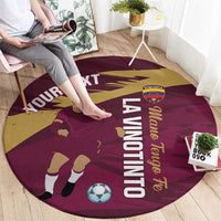 Custom Venezuela Football Round Carpet Mano Tengo Fe La Vinotinto