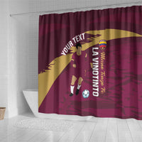 Custom Venezuela Football Shower Curtain Mano Tengo Fe La Vinotinto