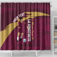 Custom Venezuela Football Shower Curtain Mano Tengo Fe La Vinotinto