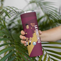 Custom Venezuela Football Skinny Tumbler Mano Tengo Fe La Vinotinto
