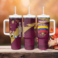Custom Venezuela Football Tumbler With Handle Mano Tengo Fe La Vinotinto