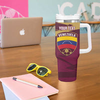Custom Venezuela Football Tumbler With Handle Mano Tengo Fe La Vinotinto