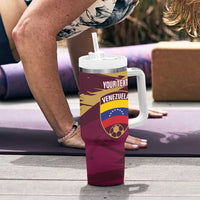 Custom Venezuela Football Tumbler With Handle Mano Tengo Fe La Vinotinto
