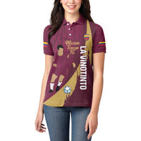Custom Venezuela Football Women Polo Shirt Mano Tengo Fe La Vinotinto