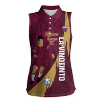 Custom Venezuela Football Women Sleeveless Polo Shirt Mano Tengo Fe La Vinotinto