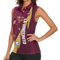Custom Venezuela Football Women Sleeveless Polo Shirt Mano Tengo Fe La Vinotinto