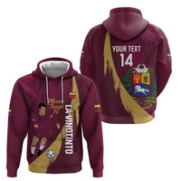 Custom Venezuela Football Zip Hoodie Mano Tengo Fe La Vinotinto