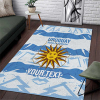 Custom Uruguay Football Area Rug Vamo La Celeste
