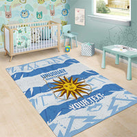 Custom Uruguay Football Area Rug Vamo La Celeste