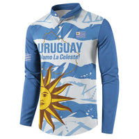 Custom Uruguay Football Button Sweatshirt Vamo La Celeste