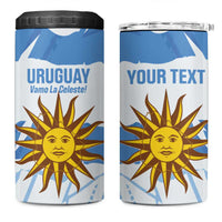 Custom Uruguay Football 4 in 1 Can Cooler Tumbler Vamo La Celeste