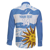 Custom Uruguay Football Family Matching Short Sleeve Bodycon Dress and Hawaiian Shirt Vamo La Celeste